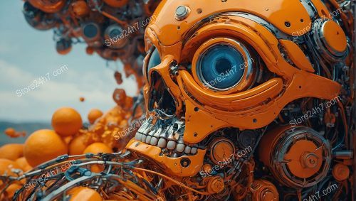 Cybernetic Skull with Mechanical Eye
