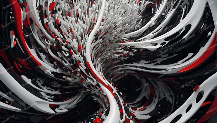 Red and White Surreal Swirl