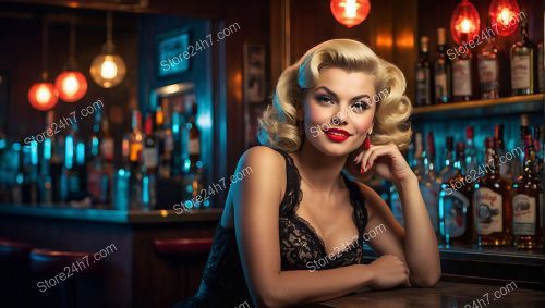 Golden Era Glamour: Bar's Radiant Pin-Up Beauty