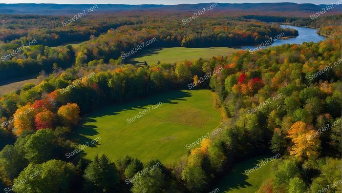 Autumnal Aerial View Land Sale
