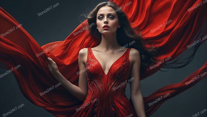 Empowered Elegance in Striking Red