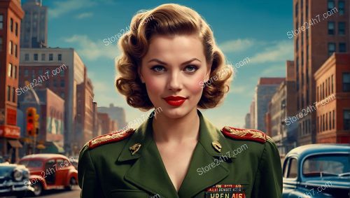 Classic Pin-Up Military Portrait