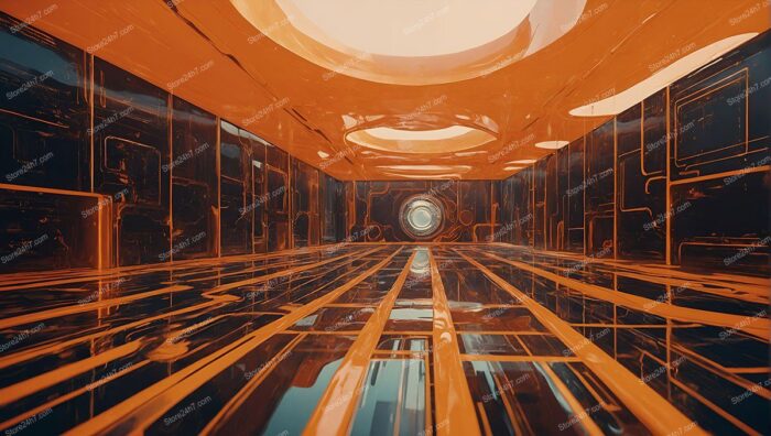 Orange Futuristic Corridor Perspective