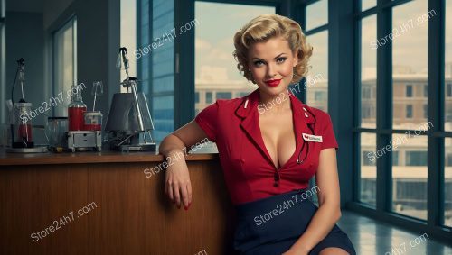 1950s Red Dress Pin-Up Nurse