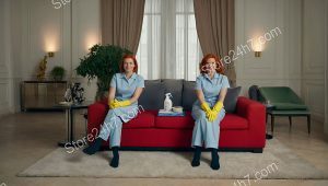 Friendly Cleaning Service Team Posing