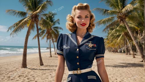 Vintage Palm Beach Naval Pin-Up Officer