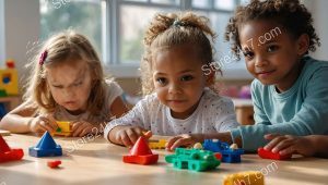 Focused Toddlers at Playtime Learning