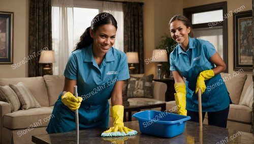 Professional Cleaning Team at Work