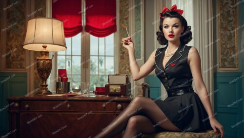 Sophisticated Forties Pin-Up Office