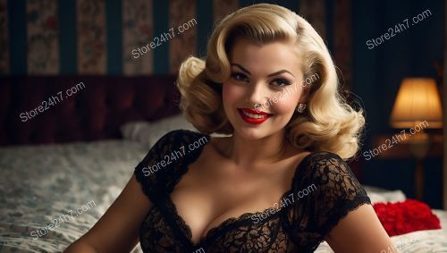 Classic 1940s Pin-Up Style Bedroom Beauty