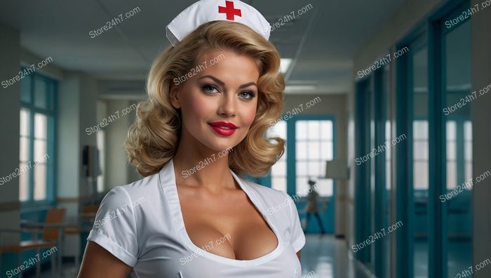 Classic 1950s Style Pin-Up Nurse