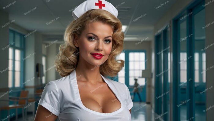 Classic 1950s Style Pin-Up Nurse