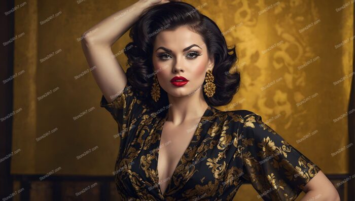 Glamorous Golden Dress Fashion Shoot