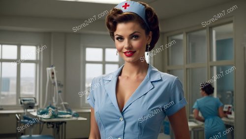 Vintage Pin-Up Nurse Photograph Style