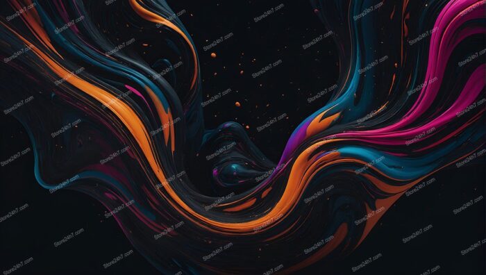 Vibrant Swirling Abstract Cosmic Flow