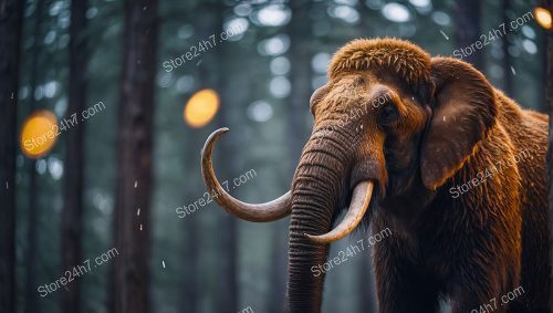 Majestic Prehistoric Mammoth Forest Scene