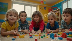 Kids Engaged in Colorful Playtime