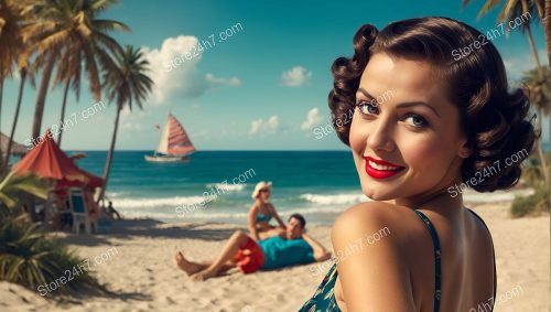 Classic Pin-Up Seaside Glamour Shot