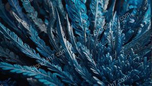 Azure Plumes in Surreal Botanical Cascade