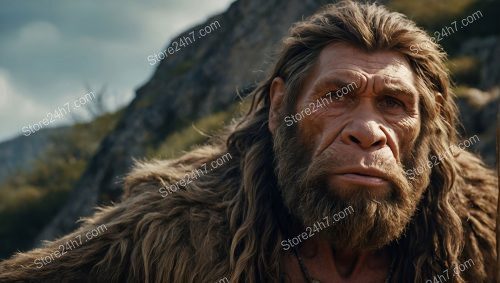 Neanderthal Man's Contemplative Mountain Gaze