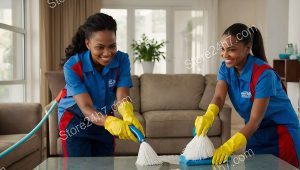 Smiling Cleaning Service Professionals