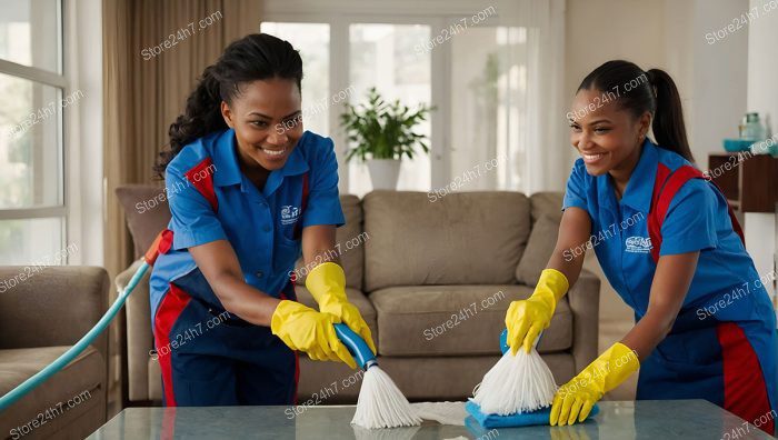 Smiling Cleaning Service Professionals