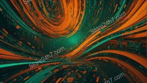 Emerald Swirls in Abstract Vortex