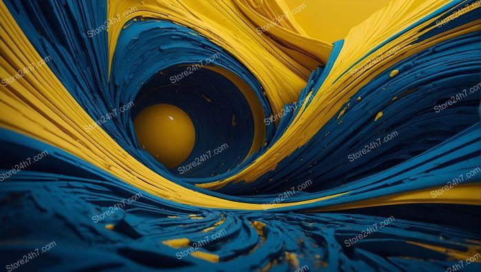 Twisting Vortex of Yellow and Blue