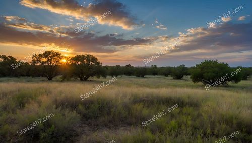 Sunset Silhouette on Untouched Land