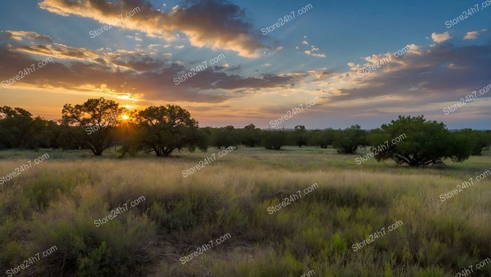 Sunset Silhouette on Untouched Land