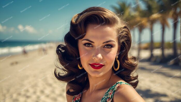 Fifties Beachside Pin-Up Portrait