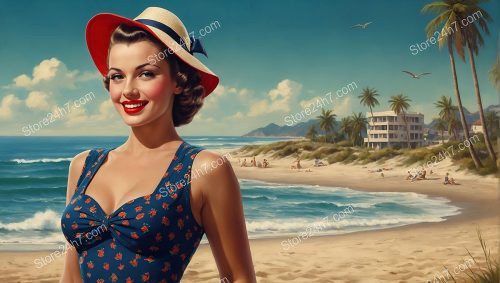 Vintage Seaside Pin-Up Perfection
