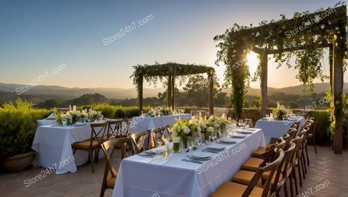 Hilltop Sunset Vineyard Dining Elegance