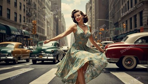 Swirling Dress Pin-Up, Downtown New York