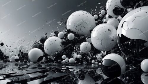 Monochrome Whirlpool of Surreal Spheres