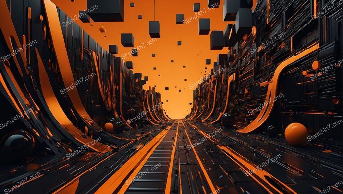 Orange Digital Abyss Surreal Gateway