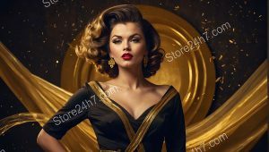 Golden Vintage Glamour Fashion Statement