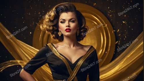 Golden Vintage Glamour Fashion Statement