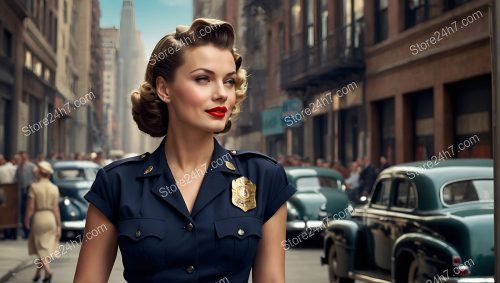 1950s Retro Police Pin-Up Officer