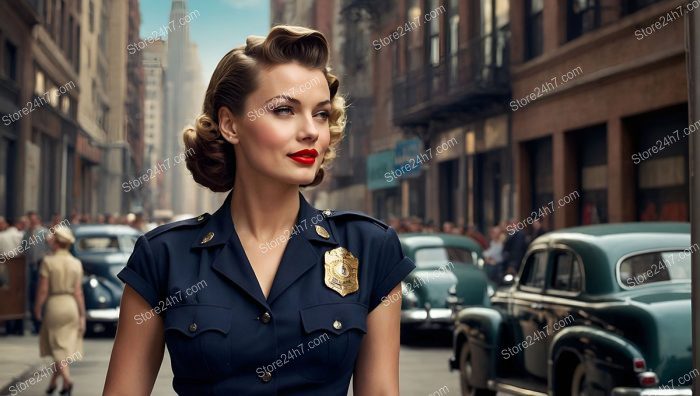 1950s Retro Police Pin-Up Officer