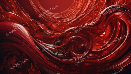 Crimson Swirls: Abstract Scarlet Vortex
