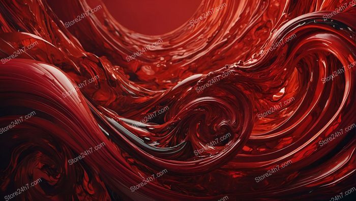 Crimson Swirls: Abstract Scarlet Vortex