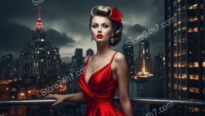 Timeless Elegance in Urban Red Dress