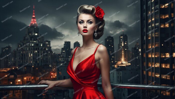 Timeless Elegance in Urban Red Dress