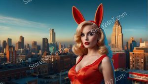 Urban Skyline Retro Pin-Up Appeal