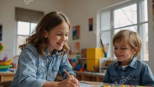 Creative Kids Enjoying Art Class