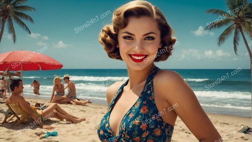 Tropical Pin-Up Beauty Beach Day