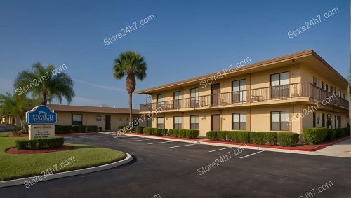 Palm-Adorned Motel Sunny Facade