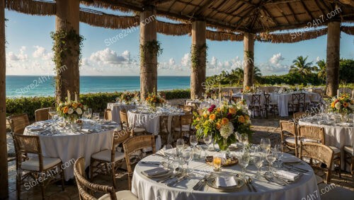 Elegant Beachside Banquet Setup by Premier Catering Service
