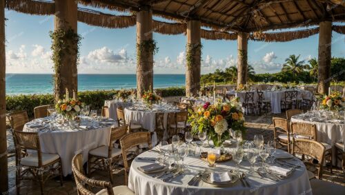 Elegant Beachside Banquet Setup by Premier Catering Service